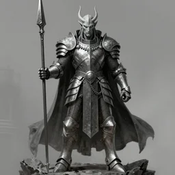 sauron in full armour, concept art by mike ploog, greyscale,