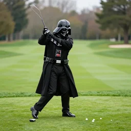 Darth vader playing golf, 8k