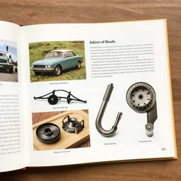 a 1 9 7 0 s cookbook photograph of gourmet car parts