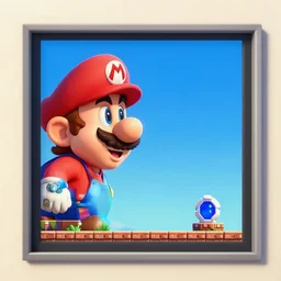 Mario Bros game screen, Dali style