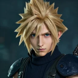 a face portrait of cloud from final fantasy 7, serious, style by donato giancola, wayne reynolds, jeff easley dramatic light, high detail, cinematic lighting, artstation, dungeons and dragons