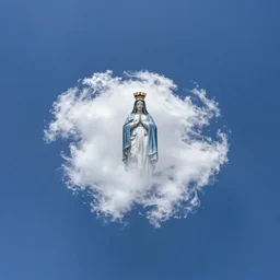 wide angle sky with 0 0 0 0 8 0 0 0 0 virgin mary cloud in center