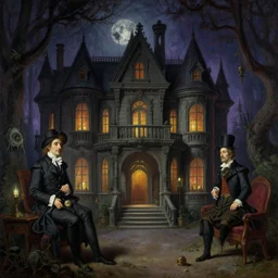 inside the haunted mansion. highly detailed painting by gaston bussiere, craig mullins, j. c. leyendecker 8 k