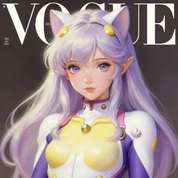 elf girl, cat suit, soft hair. light color palate, purple, yellow and white. detailed soft painting, ayami kojima, made in abyss, anatomically correct, ilya kuvshinov, inspired in balthus, high detailed face anime, vogue magazine, glorious composition, mobile wallpaper