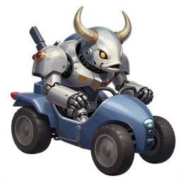 alien with a bullhead fish head driving a mech, illustration concept art anime key visual trending pixiv fanbox by wlop and greg rutkowski and makoto shinkai and studio ghibli and kyoto animation symmetrical facial features