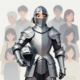 a young woman in full plate armor holding her helmet. she is a knight. clean cel shaded vector art. shutterstock. behance hd by lois van baarle, artgerm, helen huang, by makoto shinkai and ilya kuvshinov, rossdraws, illustration, art by ilya kuvshinov
