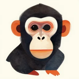 abstract portrait of monkey, in the style of herbert bayer