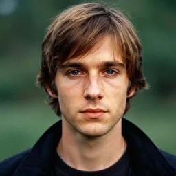 hyper - realistic, kodachrome head and shoulders shot portrait of dave strider from homestuck, in style of steve mccurry