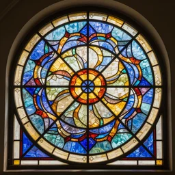 Fractal stained glass window 4k hyper realistic detailed hd