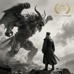 Digital art by Anato Finnstark.  Gandalf faces the Balrog