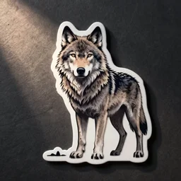 die cut sticker of a wolf