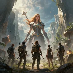 an epic scene, time traveling adventure, highly detailed, concept art, realistic, magic, perfect composition, trending on artstation