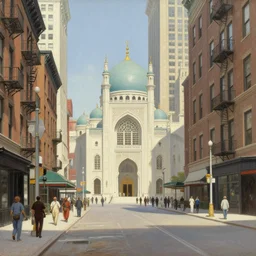 islamic, streets of new york, by edwin austin abbey