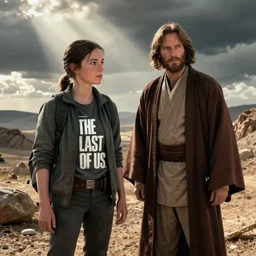 Ellie from 'The Last of Us' as Obi-Wan Kenobi, film still from the Star Wars Prequels