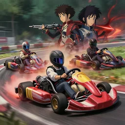 a highly detailed matte painting of bloodborne kart race, by studio ghibli, makoto shinkai, by artgerm, by wlop, by greg rutkowski, volumetric lighting, octane render, 4 k resolution, trending on artstation, masterpiece