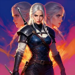 symmetry!! stunning portrait of ciri from the witcher 3 game, by victo ngai, kilian eng vibrant colors, dynamic lighting, digital art, winning award masterpiece, fantastically beautiful, illustration, aestheticly inspired by beksinski and dan mumford, upscale with simon stalenhag work, artstation, 8 k