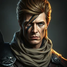 masterpiece portrait david bowie, full body, dark souls style, warrior, gael knight, ashen warrior, detailed portrait, fantasy character portrait, top lighting, hyper detailed, digital painting, 8 k realistic, hyper detailed, realistic shaded, perfect face, artstation,