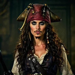 portrait, female pirate captain, dramatic lighting, cinematic, establishing shot, extremely high detail, photo realistic, cinematic lighting, post processed, concept art, artstation, matte painting, style by eddie mendoza, raphael lacoste, alex ross