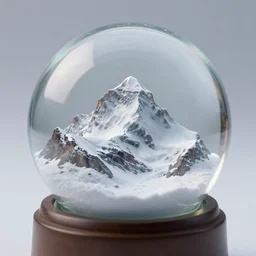 a tiny realistic mount everest inside a snow globe. sharp focus, photography, unreal engine, trending on artstation, photorealistic, octane, trending on deviantart, unreal engine