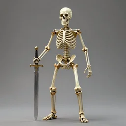 A warrior skeleton holding a greatsword by greg rutkowski