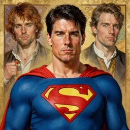 renaissance grotesque portrait painting of old angry tom cruise as superman 2 0 7 7, sentry, superior, character redesign by lee bermejo and greg rutkowski and alphonse mucha