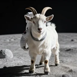 professional photo goat on four feet in astronaut suit on the moon, closeup shot, hyperrealistic masterpiece, trending on artstation, cgsociety, kodakchrome, golden ratio, cinematic, composition, beautiful lighting, hyper detailed, sharp focus, octane render, 4 k, unreal engine