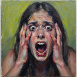 impasto vivid fear scared oil on canvas