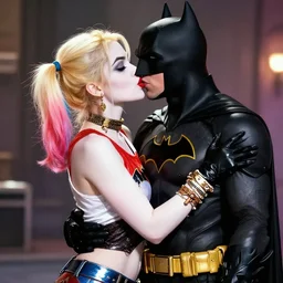 sexy harley quinn kissing batman