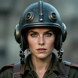 portrait of kate beckinsale in fly helmet, colourised, face portrait, epic, tragic, military art, fantasy, dieselpunk, hd shot, digital portrait, beautiful, artstation, comic style, by artgerm, guy denning, jakub rozalski, magali villeneuve and charlie bowater