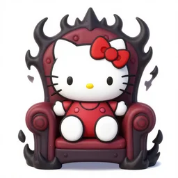 hello kitty on a hellish throne