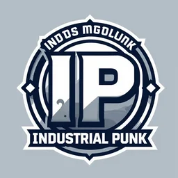 graphic design logo for a company called Industrial Punk, IP, illustrator vector graphics