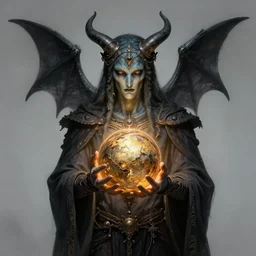 Baphomet holding the sacred orb of doom