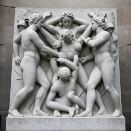 granite sculpture depicting the apocalypse the style of gustav vigeland