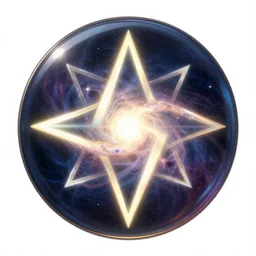 Glowing Cosmic Nebula Sigil of Creative Apotheosis by Thomas Kinkaid. Circular. Occult. Fantasy. Behance. Polished. Shiny. Reflective.