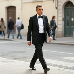 mr. bean walks down a street on a sunny day by giorgio morandi
