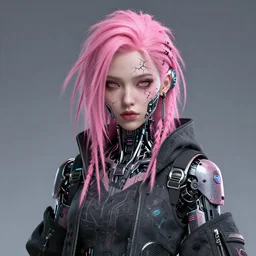 pink cyberunk robot girl crack face, pink dread hair, wearing cyberpunk intricate streetwear, beautiful, detailed portrait, intricate complexity, ilya kuvshinov, cell shaded, 4 k, concept art, by wlop, ilya kuvshinov, greg rutkowski