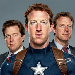 a highly detailed beautiful portrait of mark zuckerberg as captain america, by gregory manchess, james gurney, james jean