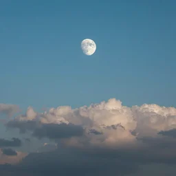 fantasy realistic horizon, sky, surreal, clouds, moon