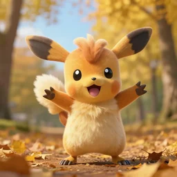 real life zangoose pokemon, cute!!!, heroic!!!, adorable!!!, playful!!!, fluffly!!!, happy!!!, cheeky!!!, mischievous!!!, ultra realistic!!!, autumn, clear weather, ( golden hour ), sharp focus
