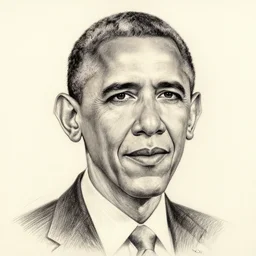 Barack Obama portrait pencil sketch