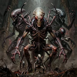 the platonic ideal of insectoid of cletus kasady ultimate carnage thanos dementor doctor manhattan chtulu nazgul, detailed, intricate, hyperrealism, intense, scary, decay, dmt, art by brock hofer and artgerm and greg rutkowski and alphonse mucha