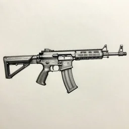 assault rifle, simple concept sketch