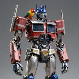 parrot robot from the Transformer anime, a collaboration between Michael Bay and Hayao Miyazaki, 8k, sharp focus, trending on artstation, highly detailed, ultra HD, unreal engine, intricate, detailed, masterpiece , elegant, smooth,