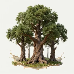 old trees landscape splash art graphic design art, fantasy, highly detailed, art by greg rutkowski