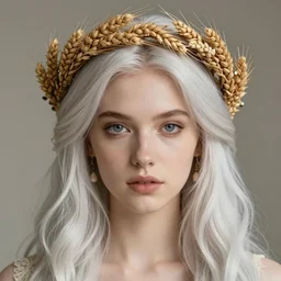 portrait of a beautiful slavic girl wearing a wheat wreath with long tangles of beautiful pale hair and earrings, sharp eyes, hyper realistic face, fantasy art, greg rutkowski, intricate, alphonse mucha, hyper detailed engraving, concept art, elden ring, illustration, smooth, sharp focus, by gustave dore and greg rutkowski