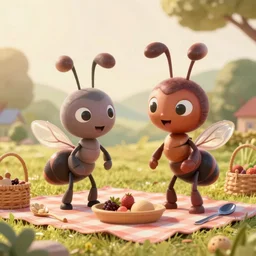 wholesome anthropomorphic ant girl picnic cottagecore lesbian trending on pintrest golden hour