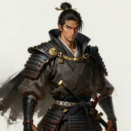 An epic digital painting art of a portrait of a samurai with cape in the style of Cushart Krenz, trending on ArtStation