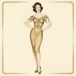 a pin up, art nouveau style