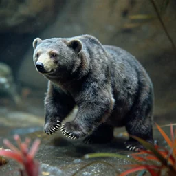 water bear, by annibale carracci, film grain, ektachrome, microscopic, depth of field, colorful, in his environment