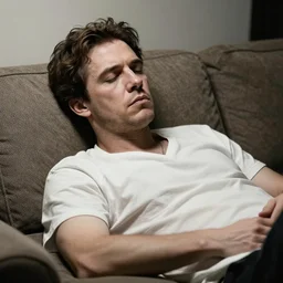 a being created for the purpose of chilling on the couch, professional photography, highly detailed, stunning lighting, artstation, realistic face and anatomy, by banksy and shepard fairey and thomas kinkade and greg rutkowski